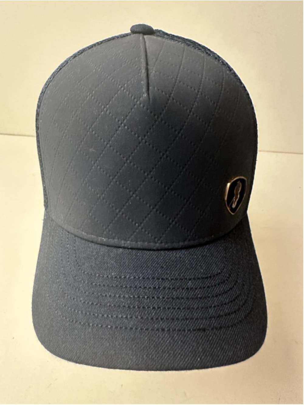 Gongshow Hockey Snapback Hat Cap Navy Blue Quilted Mesh Trucker Shield Logo